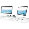Hemudu Dual Monitor Stand, Computer Monitor Stand, Desktop Organizer, Monitor