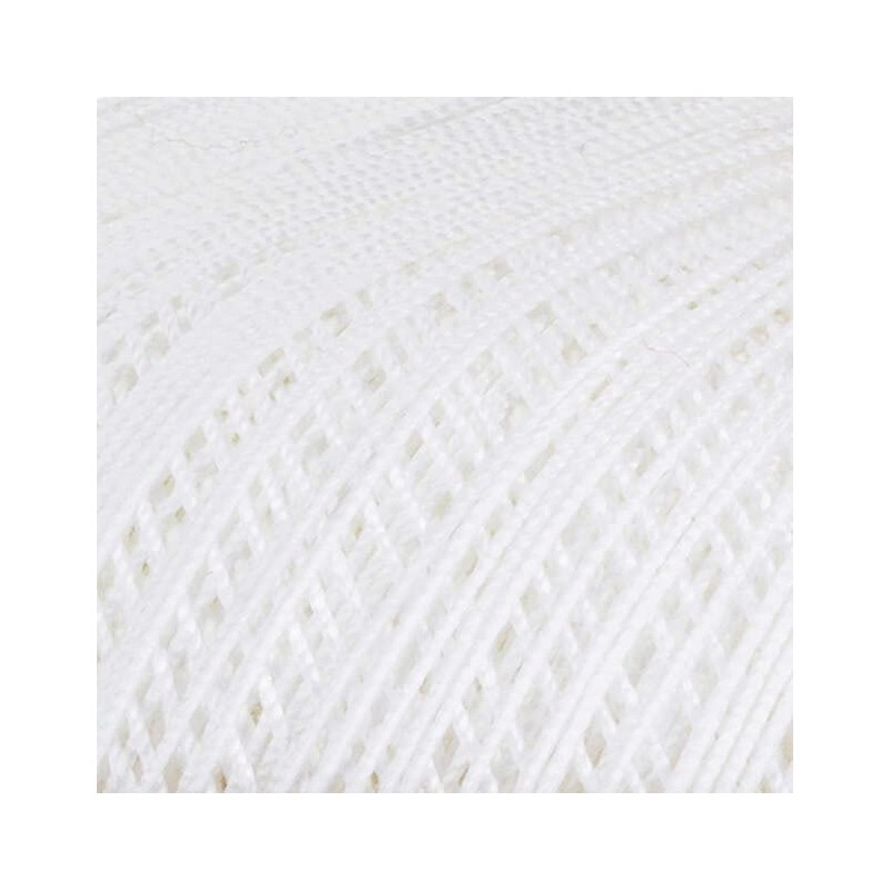 Hilo de ganchillo de corazón rojo, 1000 yardas, blanco