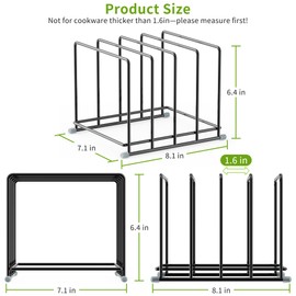 PLUVON Cutting Board Organizer-1.6in Wide Kitchen Cutting Board Holder Stand for Pan,Baking Sheets,Cookie Sheets with 4 Slots,Baking Sheet Oragnizer(2PC-Large)