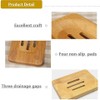 Kandid Eco-Friendly Bamboo Soap Dish with Drainage Slots - Natural