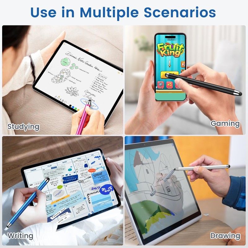 MIXOO Stylus Pen for Touch Screens, Stylus with 20pcs 0.35''/0.24''