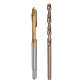 uxcell M4 x 0.7 Spiral Point Thread Tap and 3.3mm Drill Bit Set, Metric Titanium Plated Cobalt High Speed Steel Machine Screw Thread Tap Threading Tool