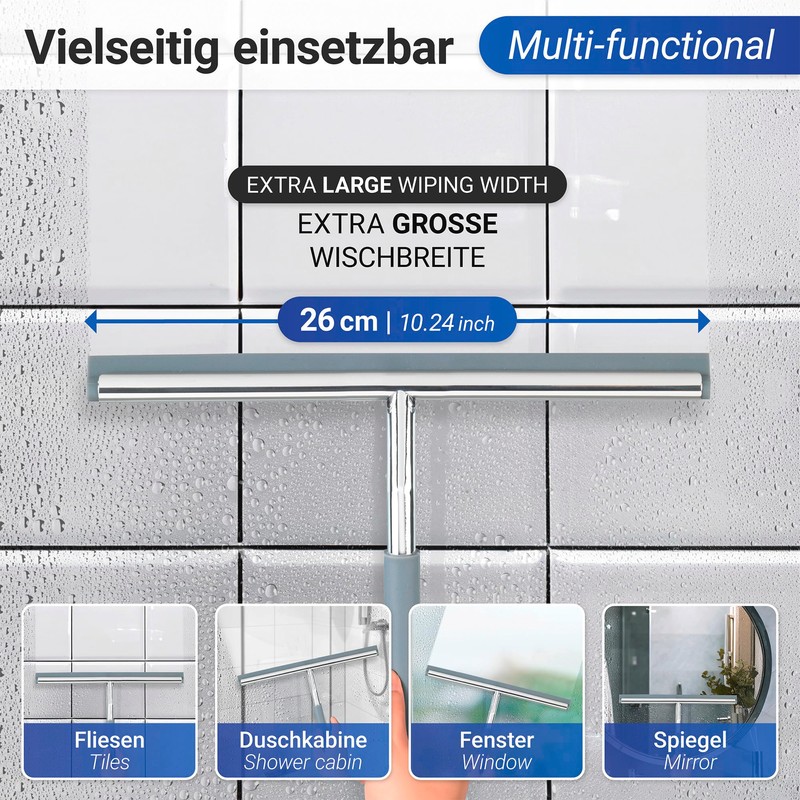 Wenko Cave 21305100 Bathroom Squeegee, 26 x 8.5 x 31