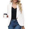PrinStory Blazer for Women 3/4 Ruffled Sleeve Blazer Business Office
