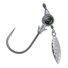 Dr.Fish 10 Pack Underspin Jigs Heads 3D Eye Freshwater Swimbait Jig Freshwater Bass Walleye Fishing Mustad Hooks Willow Blade 3/16oz,Unpainted