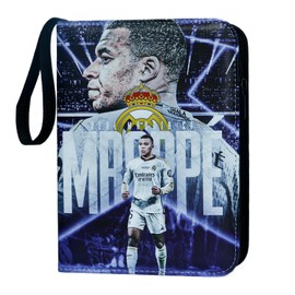 Oirigaga Football Card Scrapbook, 4 Pockets Football Trading Cards Album Folder with Zip Carry Handle and 50 Sleeves for 400 Cards, Sports Cards Book Collector Folder, 3-Ring Card Folder