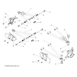 Polaris Ranger Control Arm, Front, Lower, Medium Gloss Medium Gloss Black, Genuine OEM Part 1017080-067, Qty 1