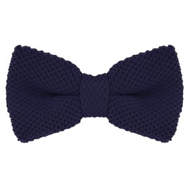 DonDon Men Knit Knitted Bow Tie Pre Tied and Adjustable Blue