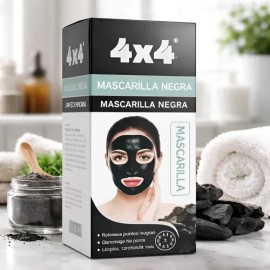 Mascarilla Negra Facial 4x4 Con Carbon Activado 120ml
