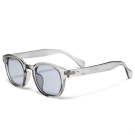 Bliss Leather, Full Model, Small Face Effect, Wellington Date Glasses, Black Rim, Sunglasses, Eye Friendly, UV Protection, Clear gray x light smoke