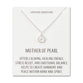 Philip Jones Mother of Pearl Necklace with Quote Card