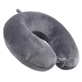GDEOUP Travel Pillow 100% Pure Memory Foam Neck Pillow Airplane for Traveling,Car, Train,Napping,Traveling,Washable Cover (Grey)