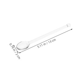 DINHEAROM 6 bastoncini in vetro per cocktail e yogurt, cucchiaini da caffè trasparenti, cucchiaini da tè, cucchiaini da tè, cucchiaini da tè