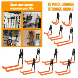 Unbranded 12Pack Garage Tool Organizer Wall Mount Hooks Adjustable Storage Holders Hooks