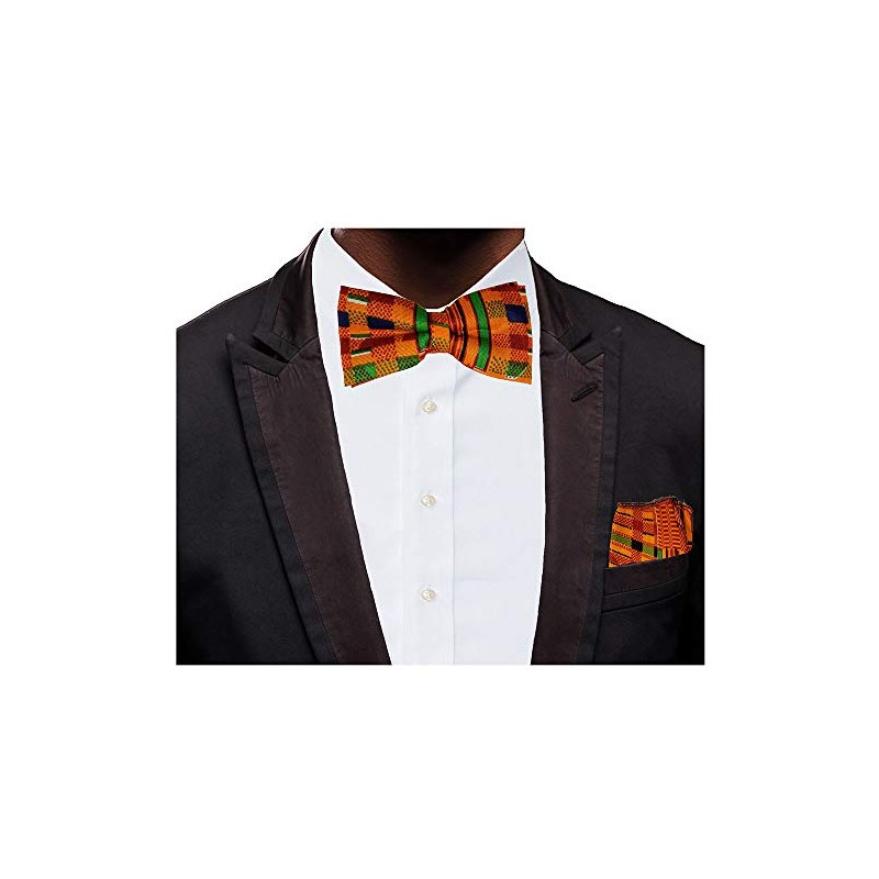 Dupsie's Kente African Print Bow Tie for Men Medium Multicolor