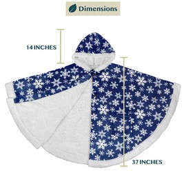 PAVILIA Angel Wrap Hooded Blanket | Poncho Blanket Wrap with Plush Fluffy Sherpa Lining | Wearable Blanket Throw Gift with Hood Pockets Cape | Warm Shawl Cozy Gifts for Women Wife (Snowflake Blue)