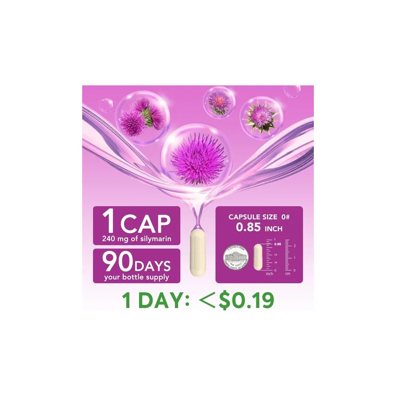Surebounty Cardo Mariano Orgánico 9000mg 90 Cápsulas Veganas