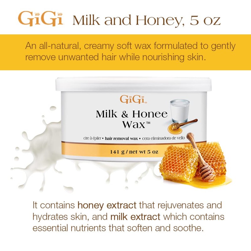 GiGi Honee Wax for Hair Removal, Mini Milk & Honey