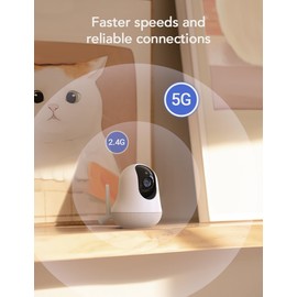 nooie 5G WiFi Baby Monitor Smart Baby monitor with Camera Cry Detection,Temperature Sensor, AI Motion Track,2K Night Vision, Works with Alexa, Two-Way Audio, Motion & Sound Detection Local storage