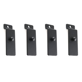 HJGarden 4PCS Black Metal Slatwall Utility Hooks Commercial Slatwall Picture Hook Notch Picture Display Hooks Hangers Painting Hook for Photo Frame Painting Arts Center Slat Panel