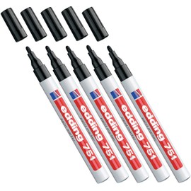 Edding Paint Marker 751 (5 Pens, Black)