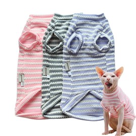 Devon Sphynx Cat Clothes - Pure Cotton Skin-friendly Summer Clothing for Small Cats and Dogs (PURPLE, XX-Large)