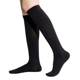 TOFLY® Compression Stockings (Pair), Medical Grade Firm Support 20-30mmHg, Opaque, Unisex, Close-Toe Knee High Compression Socks for Varicose Veins, Edema, Shin Splints, Nursing, Travel, Black XXL