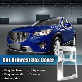 X AUTOHAUX Car Gear Shift Frame Cover Trim Set Interior Decorative Protector for Mazda CX-5 CX5 2017 2018 2019 2020 2021 Silver Tone