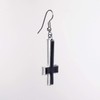 Inverted Black Cross Hand Painted Enamel on Silver Finish Pewter