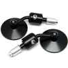 KEEPDSGN Motorcycle Round 7/8 Handle Bar End Mirror Black For