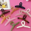 Glossy Square Daily Twisted Updo Barrette Hair Claw Clip 3 Daily Clip - Leopard Print 5ea