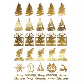 Captive Decals Christmas Tree 30 pcs 22k Gold Fused Glass Decals
