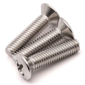 #10-24 x 3/4 (50 pcs) Phillips Oval Head Machine Screws, 304 Stainless Steel 18-8, Decorative Domed Head Screws, Countersunk Hole Screws