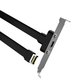 Sintech 20Gbps USB 3.2 USB Type C Back Panel, Type C Female to 20-pin USB Type-E A-Key Male Extension Cable 30cms with PCIe Bracket
