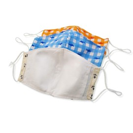 Hope Love Shine Cotton Face Masks w/Adjustable Ear Loops & Filter Pocket - Reusable, Breathable, Washable Cloth Mask - Fabric Masks for Girls & Boy (BLUE SHARK - 3 PCS)