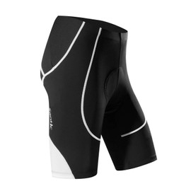 Santic Pantalones cortos de ciclismo para hombre de ciclismo de bicicleta pantalones medio 4D Coolmax acolchado blanco XL