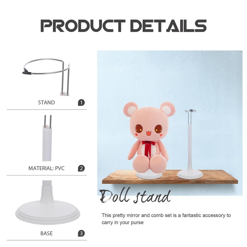 DOITOOL White Adjustable Doll Stands for 8 to 12 Inch