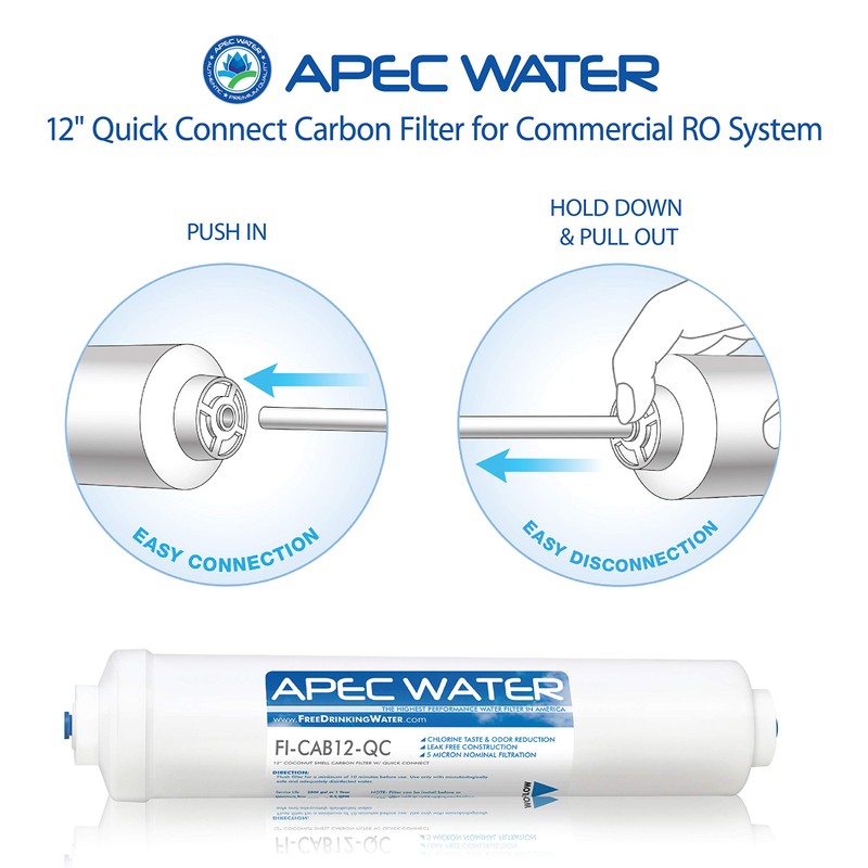 APEC Water Systems 12" Commercial Grade US Made Inline Carbon