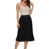 TEERFU Women's Casual High Waist A Line Pleated Midi Swing