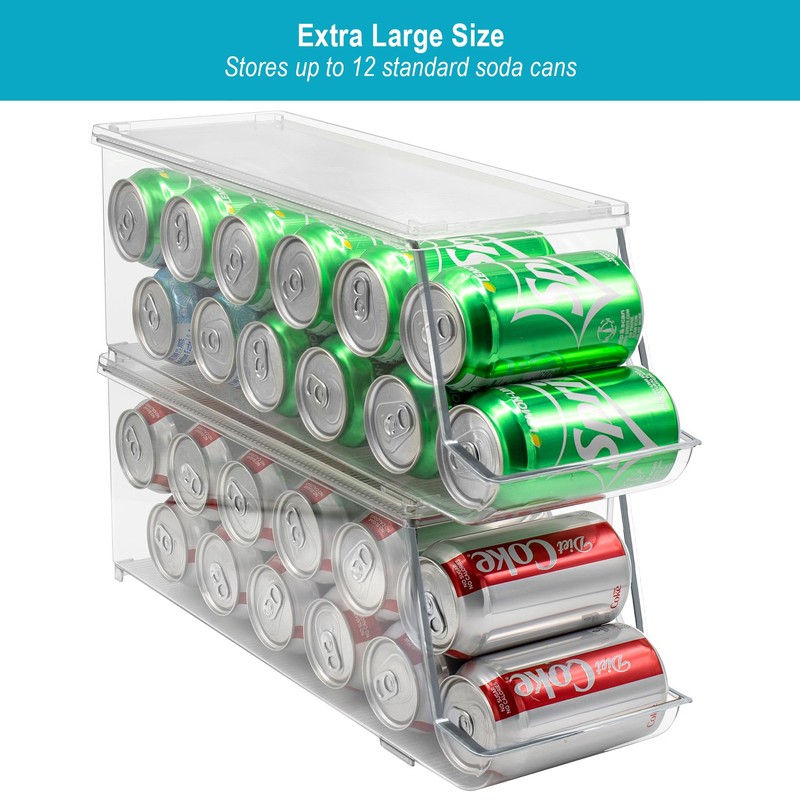 Sorbus Soda Can Organizer for Refrigerator Stackable Can Holder Dispenser