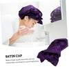 Beavorty Comfortable Long Hair Sleep Cap Purple Satin Braids Hair