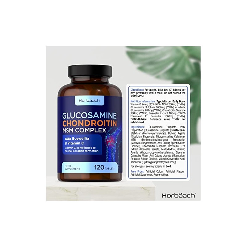 Glucosamine Chondroitin MSM Complex | High Strength | 120 Tablets