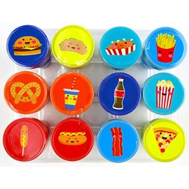 TINYMILLS 12 Pcs Cute Cartoon Food Stamp Kit for Kids Multicolored