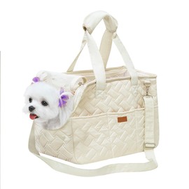 Dog Carrier Bag up to 5 kg - Dog Bag for Small Dogs Cats, Dog Carrier Bag, Foldable, Breathable, with Seat Belt, Bags, Transport Bag, Ideal for Outdoor, Travel, Car (35 x 25 x 15.5 cm)