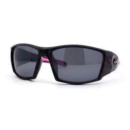 Xloop Mens Xloop Thick Temple Sport Biker Wrap Sunglasses - Black Pink / Black