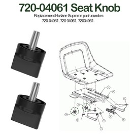 RO6G 720-04061 Lawn Tractor Seat Knob Replacement Troy-Bilt MTD Craftsman Yard Machines Huskee Supreme Lawn Mower Seat Bolts 13A1762F020 13A1762F065-2 Pack