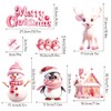 Topeedy 9 Sheet Pink Christmas Window Sticker, Double-Side Window Clings
