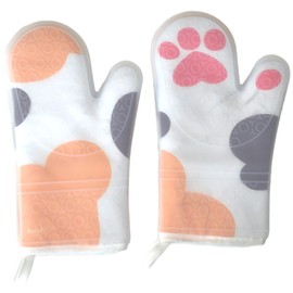Silicone Oven Mitts Heat Resistant (One Pair) Cute Oven Mitts Pot Holders for Kitchen Oven Gloves Silicon Oven Mitts Pair Cat Oven Mitts for Baking