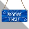 Pixie's Gifts Best Brother Uncle Birthday Gift Wooden Blue Plaque