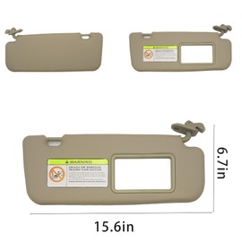 Left Driver Side Sun Visor for Hyundai Accent 1E 2011-2015, OE:85210-1R000, Sun Visor Replacement Parts for Car-Beige
